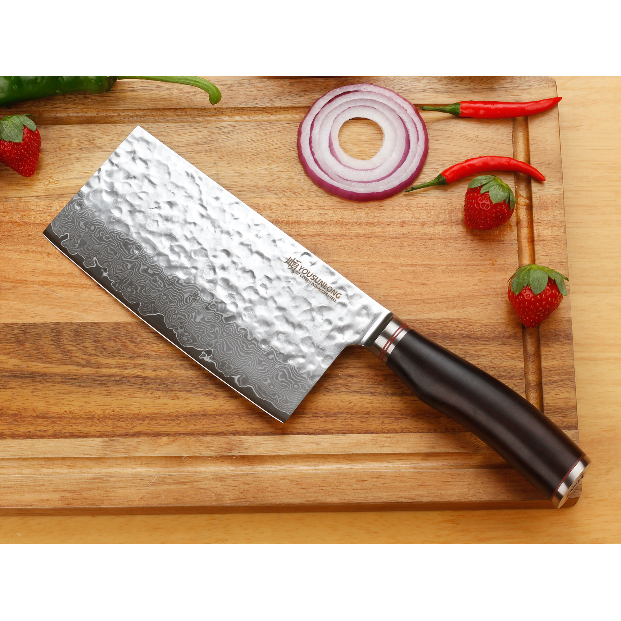 Chef Knife Chinese Cleaver Kitchen Knife Superior Class 7-inch Stainless  Steel Knife with Ergonomic Design Comfortable Wooden Handle