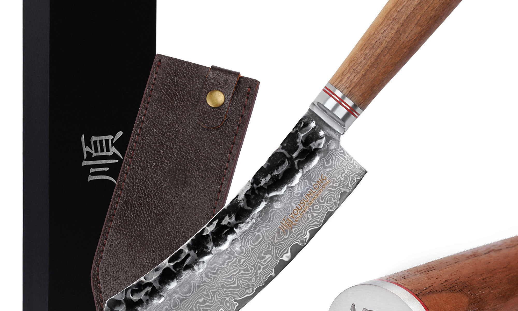 Butcher Knife Carbon Steel with Bubinga Handle: 8 Inch