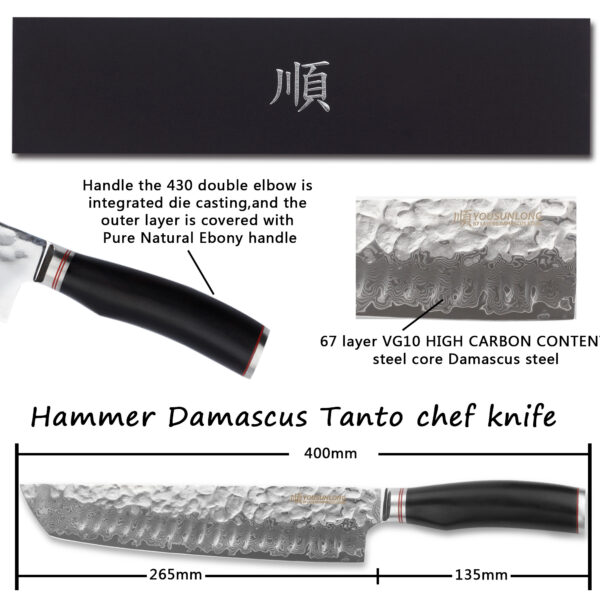 Tanto Chef Knife 10 Inch - Image 2