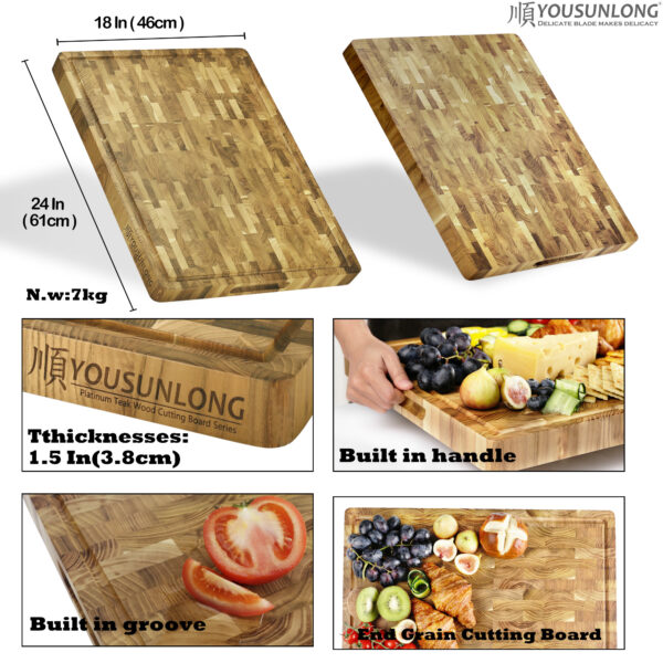 End Grain Cutting Board Teakwood XXL - Image 2