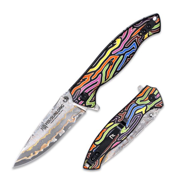 Folding Knife - Multicolored G10 Handle Cover