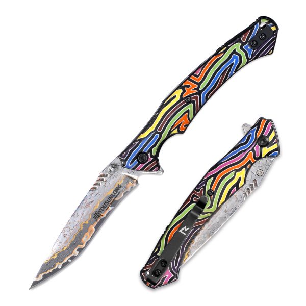 Folding Knife - Multicolored G10 Handle Cover