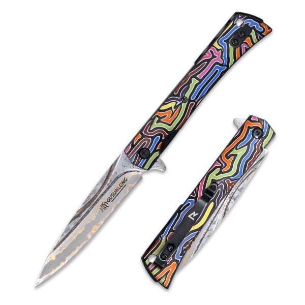 Folding Knife - Multicolored G10 Handle Cover