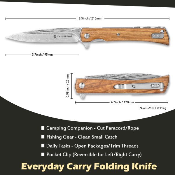 Folding Knife - Italian Olive Wood Cover - Image 2
