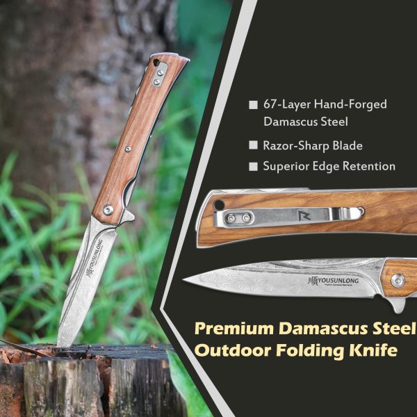 Folding Knife - Italian Olive Wood Cover - Image 3